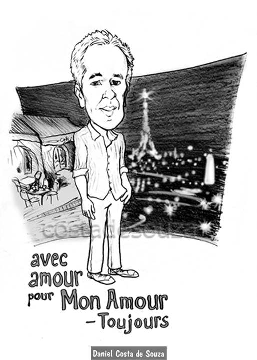 caricatura paris namorado montmartre presente