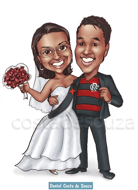 noivos vasco flamengo caricatura