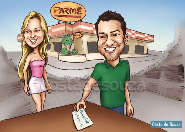 caricatura dia dos namorados presente homem