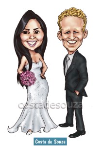 caricatura casamento convite casal noivos