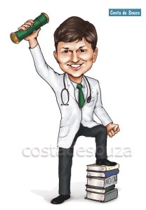 formatura medicina convite caricatura formando