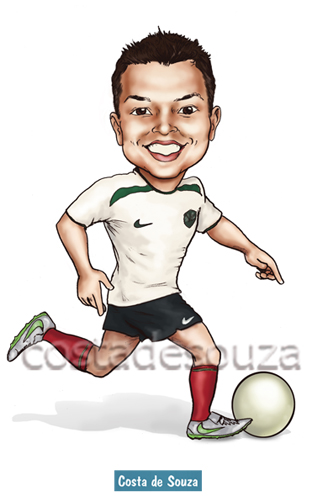 caricatura futebol brasil presente jogador
