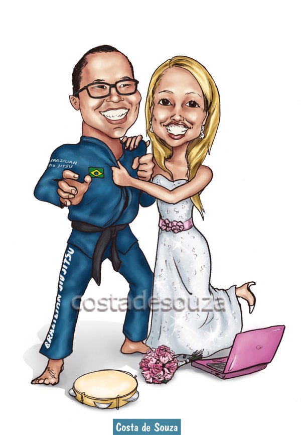 caricatura casamento online jiu-jitsu