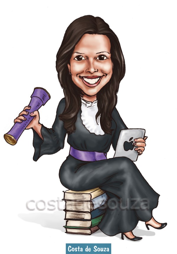 caricatura formatura biblioteconomia formanda