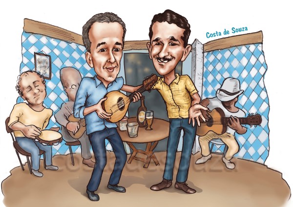 caricatura samba jacob bandolim bar