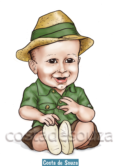 caricatura online criança aniversário 1 ano