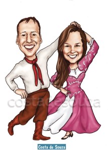 caricatura costa de souza dança gaúcha vanerão