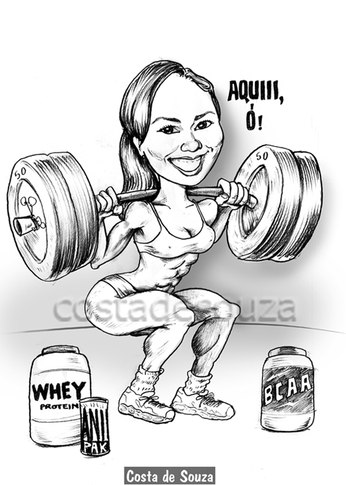 caricatura engraçada presente amiga