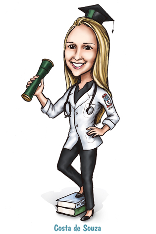 caricatura formatura formanda medicina