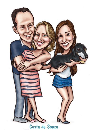 família caricatura online quadro