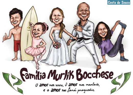 caricatura família pai mãe costa de souza