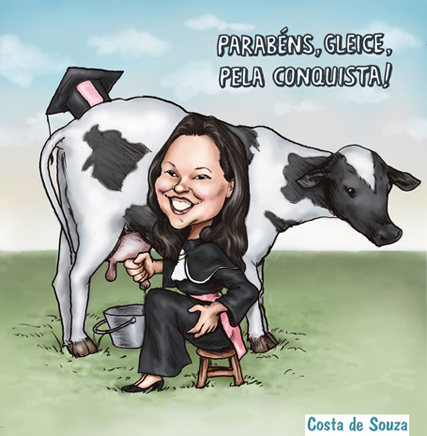 caricatura formatura laticínios formanda