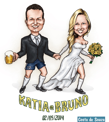 caricatura casamento copa brasil