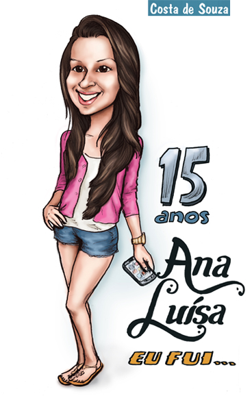 caricatura aniversário 15 anos festa