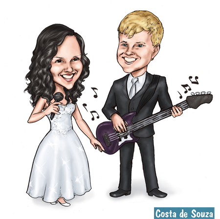 caricatura casamento noivos online