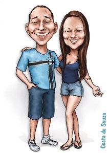 caricatura casal namorados costa de souza