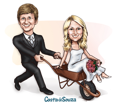 caricatura casamento convite