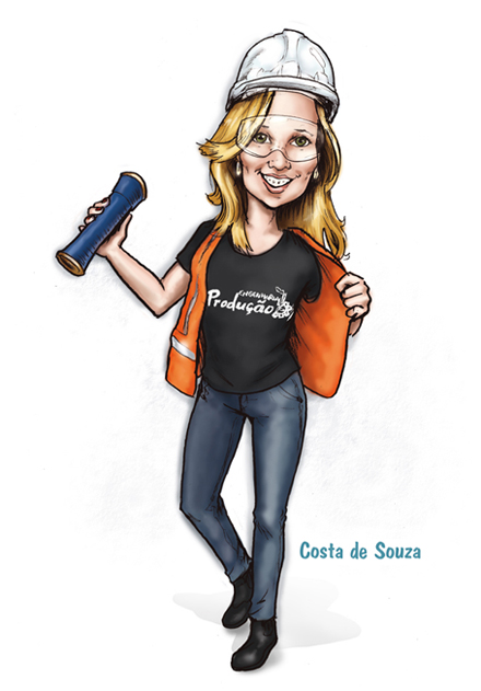 caricatura formatura engenharia de produção