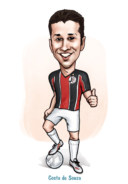 caricatura jogador futebol presente