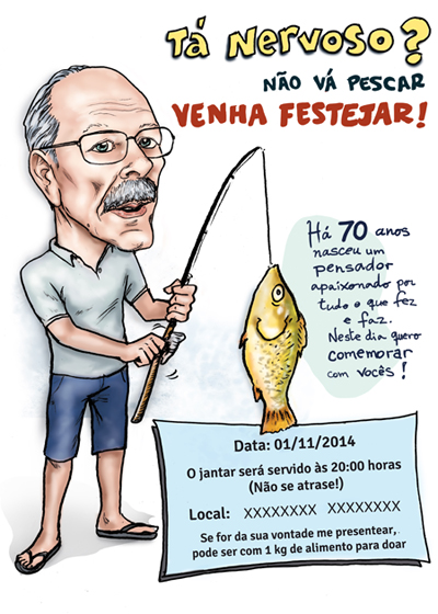 convite aniversário caricatura anos