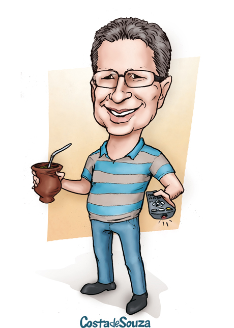 caricatura dia dos pais presente