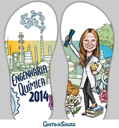 caricatura formatura chinelo engenharia