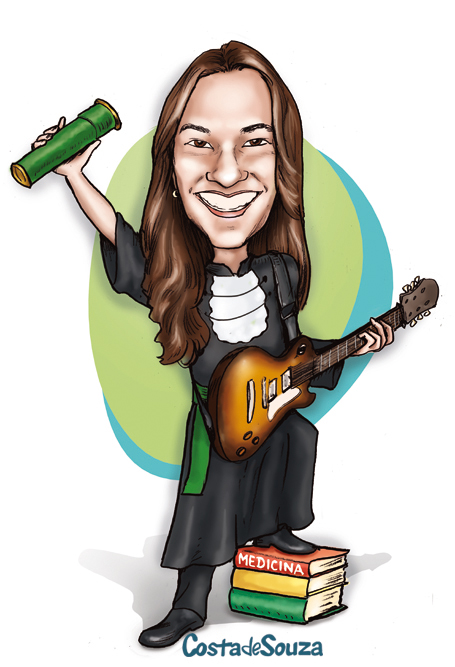 caricatura formatura medicina guitarra