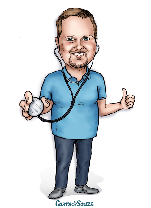 caricatura professor educação física