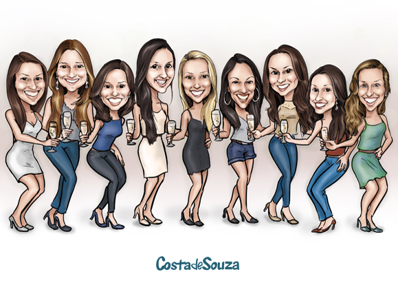 caricatura de amigas caricaturas