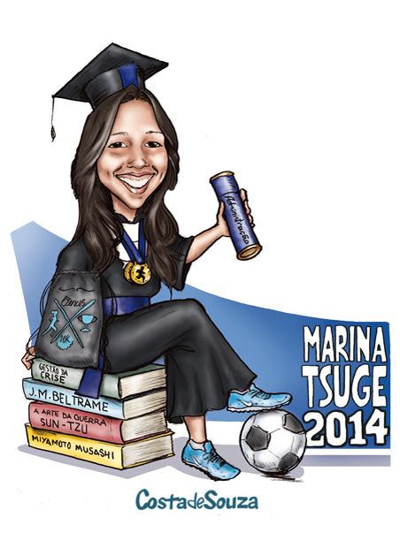 caricatura formatura administração atleta