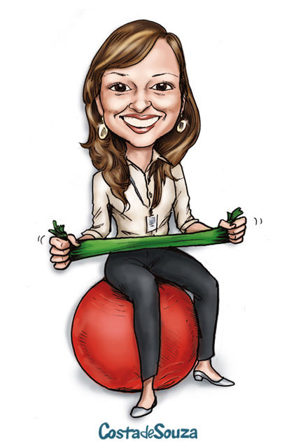 caricatura professora academia física