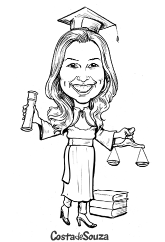 caricatura formatura direito preto