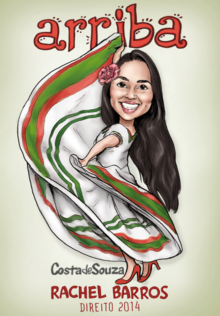 caricatura formatura festa mexicana