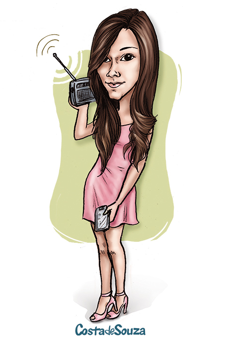 caricatura menina presente namoro