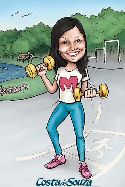 caricatura presente parque academia