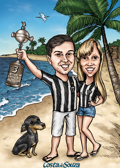 caricatura aniversario namoro namorados