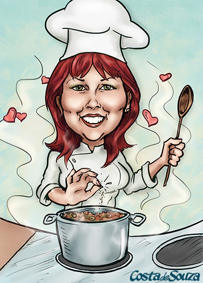 caricatura editorial livro receitas