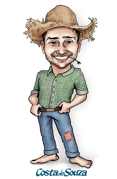 caricatura junina caipira