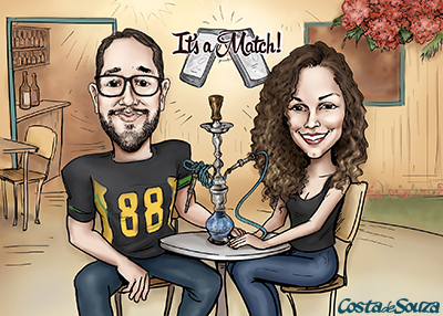 caricatura presente namorados