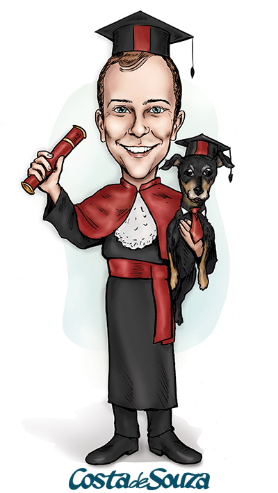 caricatura formatura cachorro