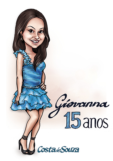 caricatura aniversario 15 anos