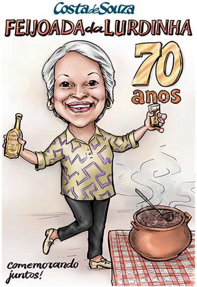 caricatura aniversario 70 anos