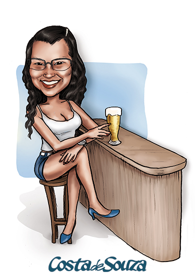 caricatura bar presente quadro