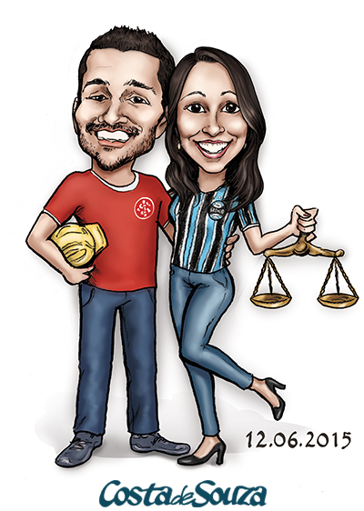 caricatura namorados direito engenharia