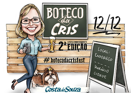 caricatura aniversario boteco bar 30
