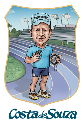 caricatura corrida atletismo fisica