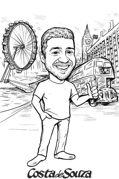 caricatura presente namoro preto