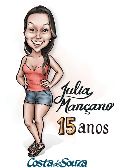 caricatura aniversario 15 anos festa