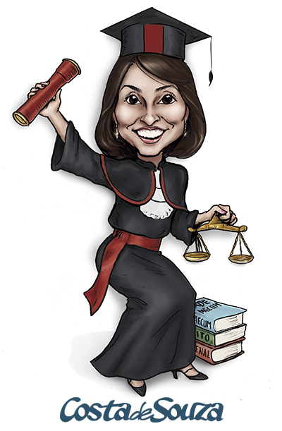 caricatura formatura direito formanda