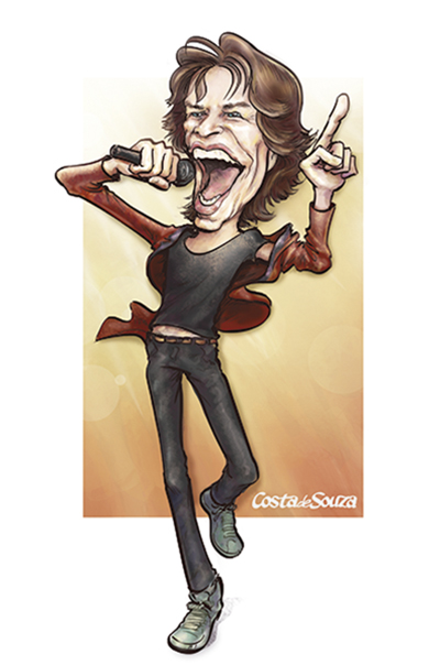caricatura mick jagger rolling stones